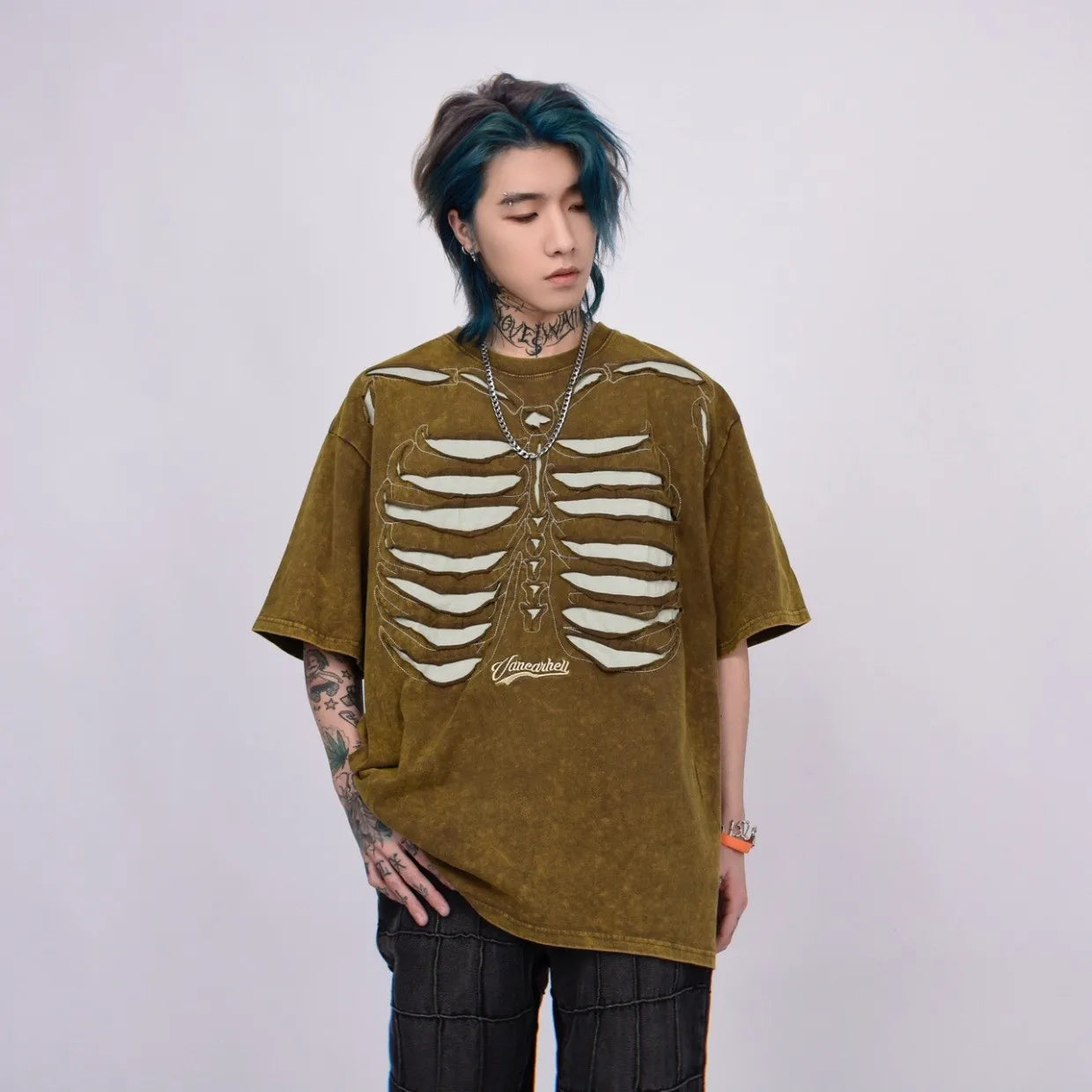 VOIDWEAR VDR_VANISH_05 ripped skeleton tee washed vintage cotton men’s summer streetwear USA