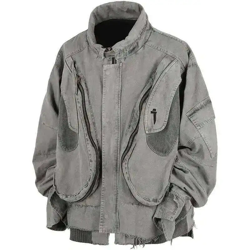 VOIDWEAR VDR_SHDW_07 washed flight jacket in dark punk style with ritual-inspired glyph details for spring/autumn streetwear
