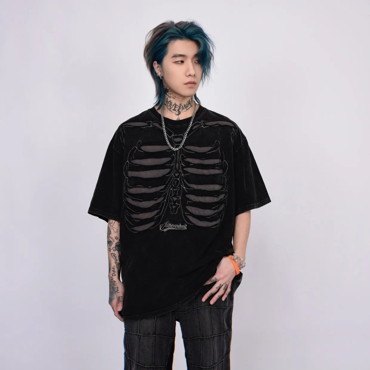 VOIDWEAR VDR_VANISH_05 ripped skeleton tee washed vintage cotton men’s summer streetwear USA