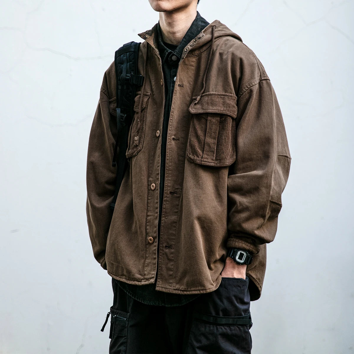 VOIDWEAR VDR_VANISH_07 Shadow ritual-coded vanish-mode streetwear jacket men’s spring autumn cotton oversized utility