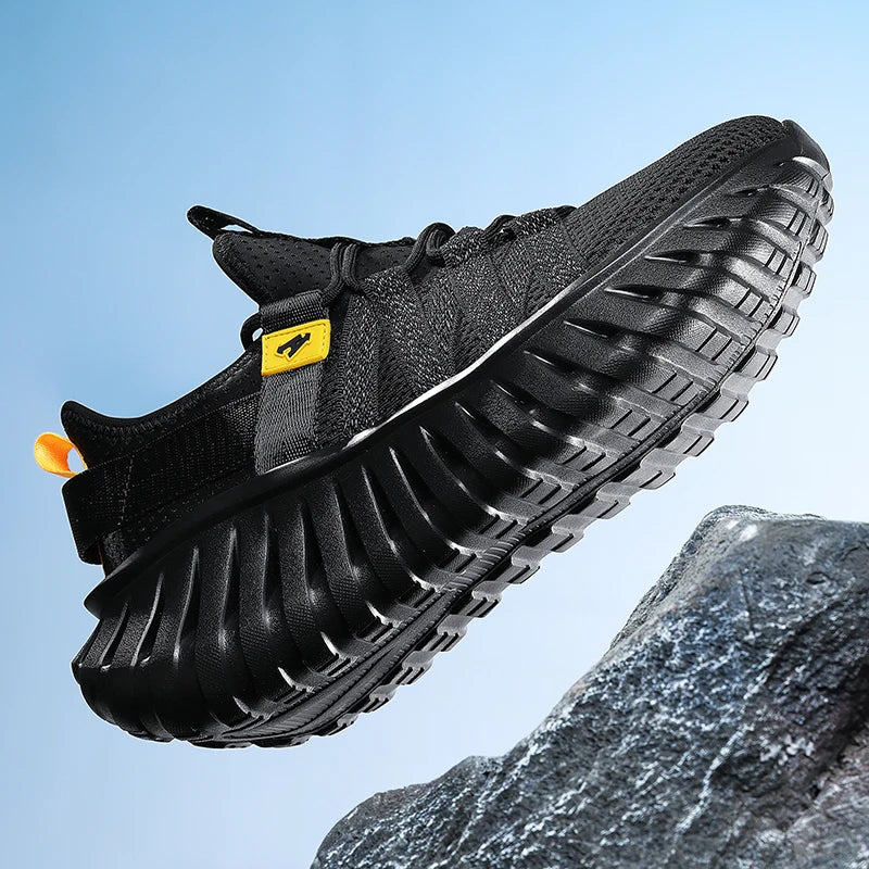 VOIDWEAR SIGNAL_RUN_09 ☰ men’s breathable air mesh running shoes with Flywire tech and EVA sole, ritual-inspired streetwear sneakers