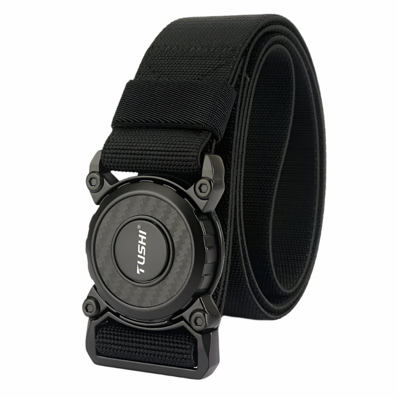 VOIDWEAR SIGNAL_ROTATE_75 zinc alloy rotating clasp tactical streetwear belt with elastic polyester strap for urban and outdoor adaptability