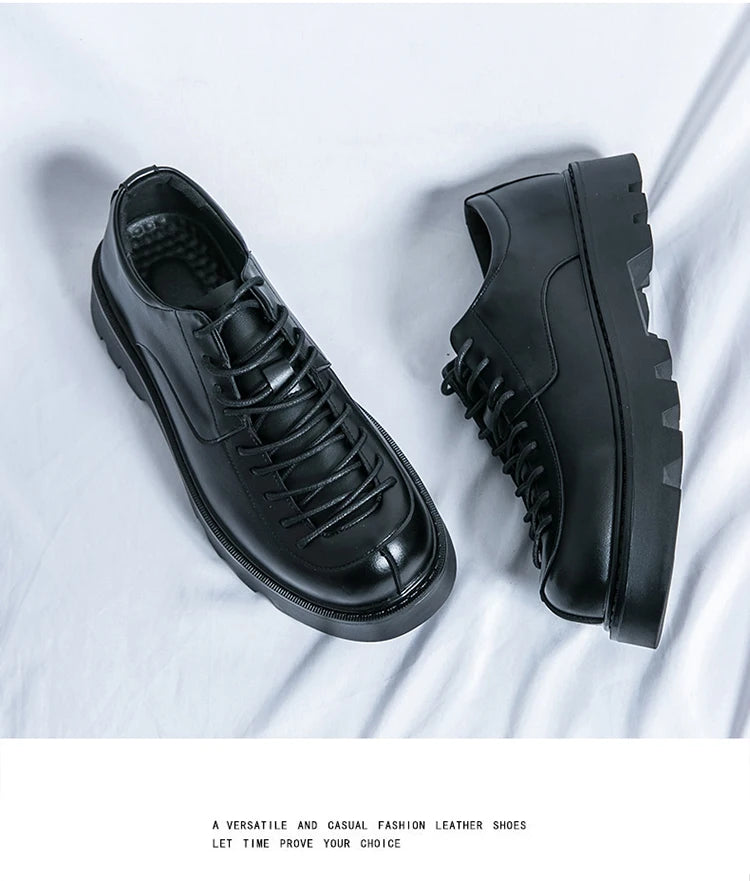 VOIDWEAR SIGNAL_VANISH_11 ☰ split leather platform streetwear shoes with lace-up closure and shadow-coded design, optimized for spring and autumn