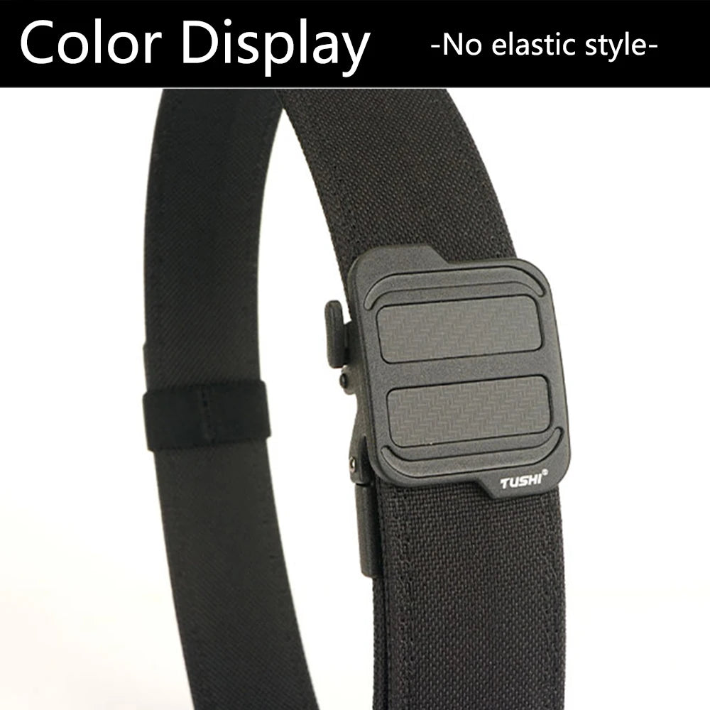 Sleek tactical nylon belt with signal glyph automatic buckle and vanish-mode design for minimalist utility