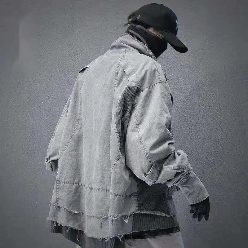 VOIDWEAR VDR_SHDW_07 washed flight jacket in dark punk style with ritual-inspired glyph details for spring/autumn streetwear