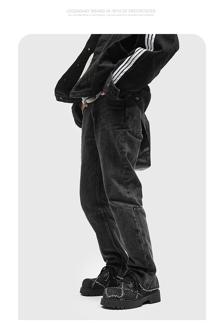 VOIDWEAR SIGNAL_CANVAS_09 ☰ men’s breathable split leather casual shoes in black, slip-on lace hybrid with rubber sole, minimalist ritual-inspired design.