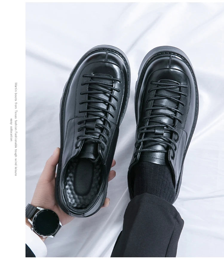 VOIDWEAR SIGNAL_VANISH_11 ☰ split leather platform streetwear shoes with lace-up closure and shadow-coded design, optimized for spring and autumn