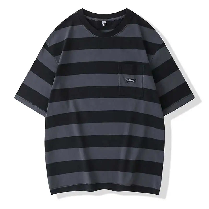 VOIDWEAR striped oversized tee with vanish-mode system, 100% cotton, summer streetwear