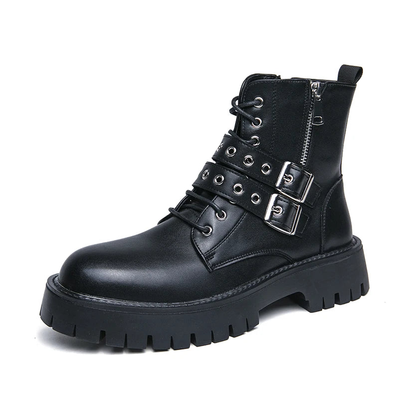 VOIDWEAR SIGNAL_VANISH_07 ☰ Shadow Strider Boots, split leather with EVA sole, winter streetwear for men