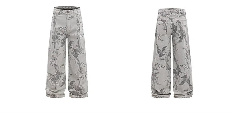 VOIDWEAR VDR_VANISH_07 Eclipse goth graphic baggy jeans washed gray patchwork Y2K streetwear