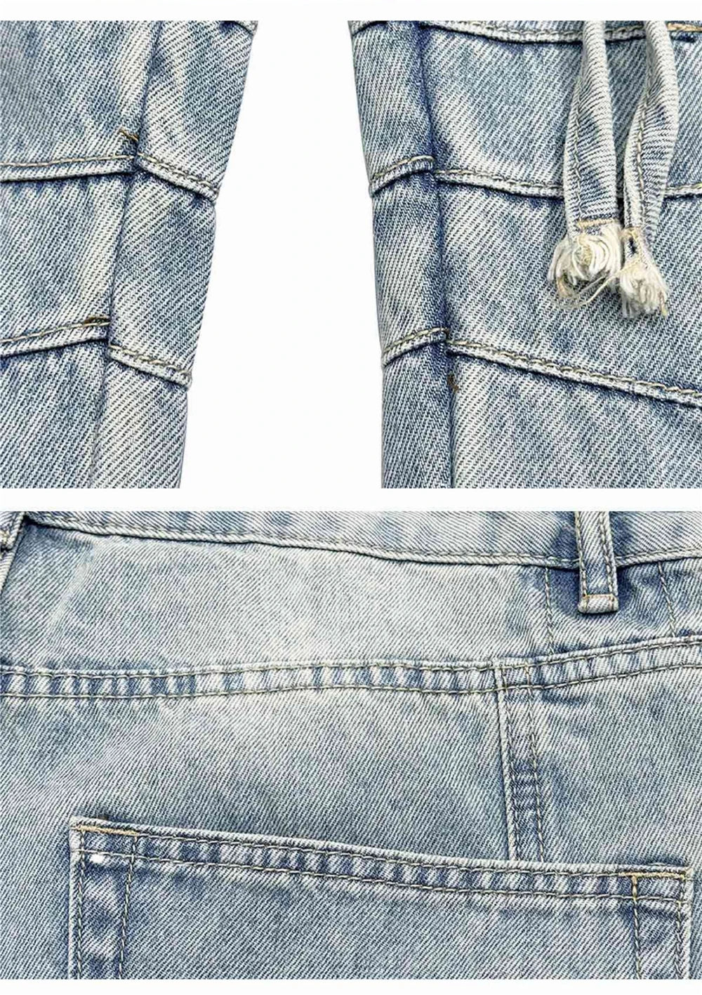 VOIDWEAR VDR_VANISH_06 ⚑ ritual-coded cargo jeans, light distressed wash, oversized stacked streetwear fit
