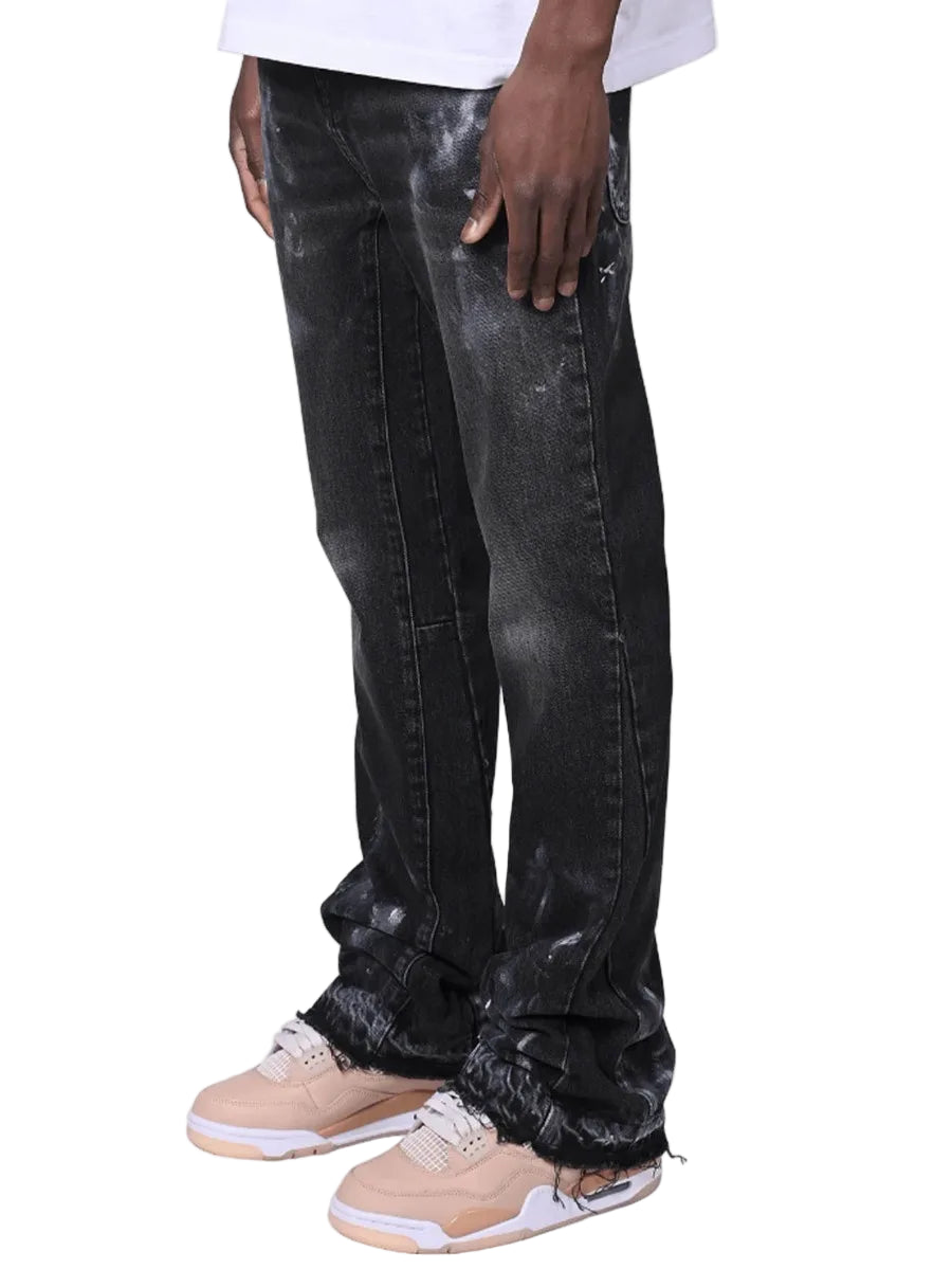 VDR_VANISH_05 ☰ glazed patchwork flare jeans — front view