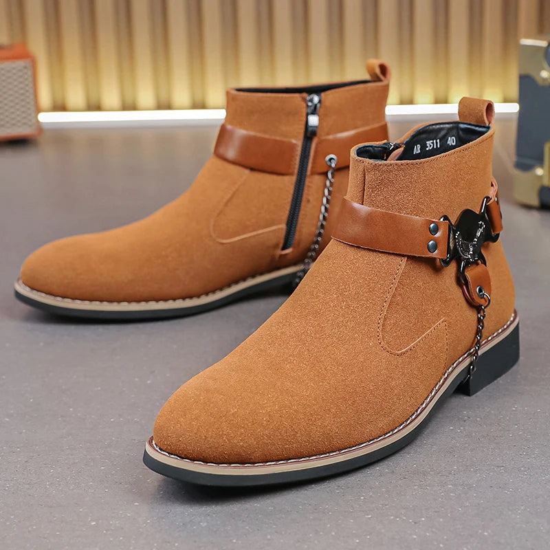 VOIDWEAR SIGNAL_VANISH_09 ☰ waterproof PU suede Chelsea-inspired streetwear boots with lace-up closure and ritual shadow-tech aesthetic