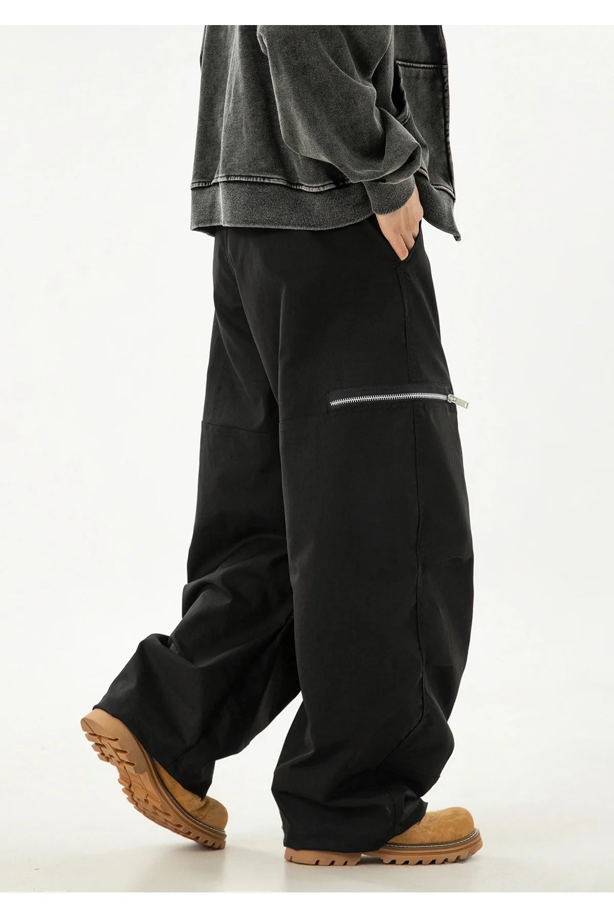 VOIDWEAR VDR_SIGNAL_MCHT ☰ pleated machete pants, paratrooper style, tactical zipper, loose fit, symbolic glyph tab