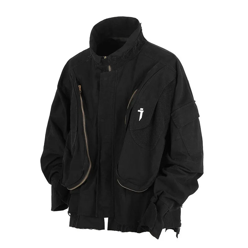 VOIDWEAR VDR_SHDW_07 washed flight jacket in dark punk style with ritual-inspired glyph details for spring/autumn streetwear