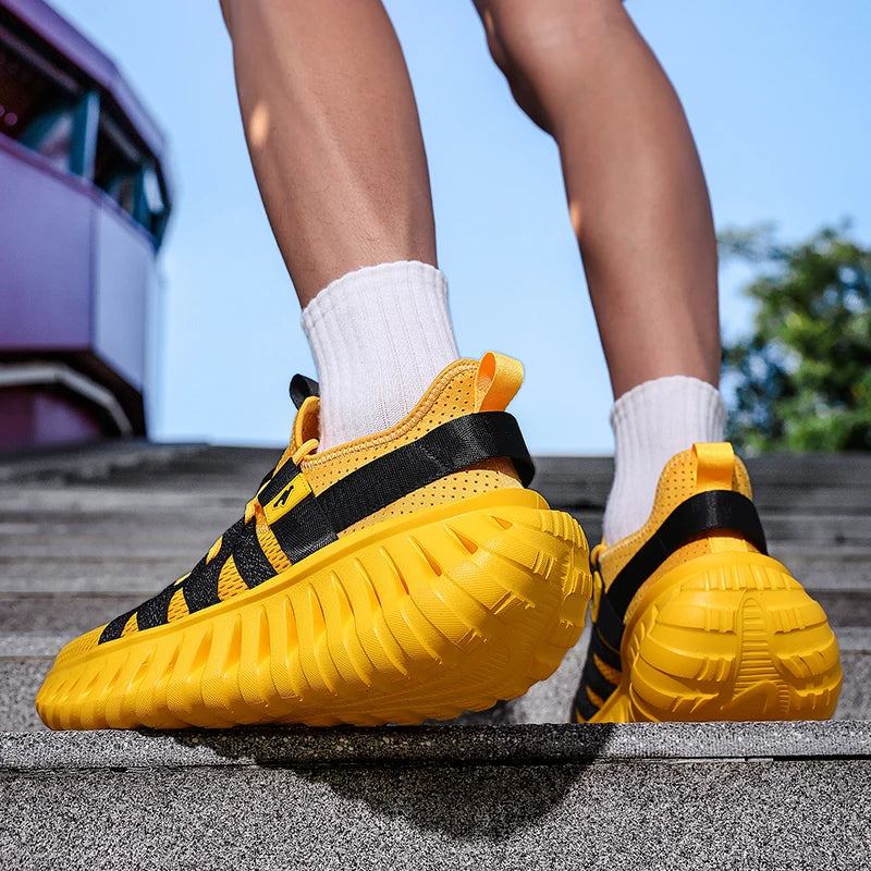 VOIDWEAR SIGNAL_RUN_09 ☰ men’s breathable air mesh running shoes with Flywire tech and EVA sole, ritual-inspired streetwear sneakers