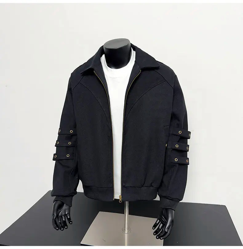 VOIDWEAR VDR_VANISH_05 ☰ black khaki jacket — ritual-inspired streetwear with signal glyph embroidery, minimalist techwear layering