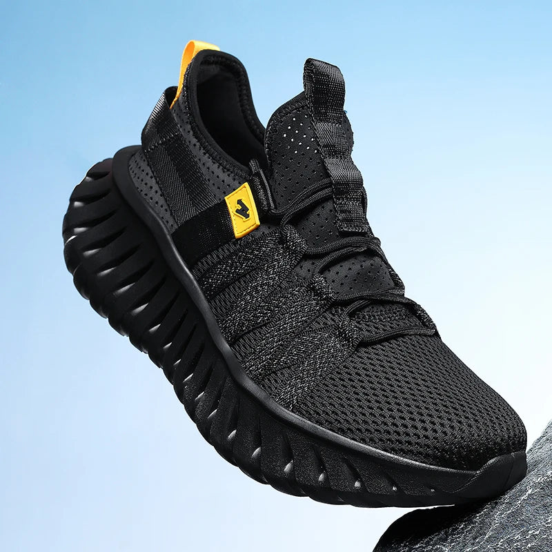 VOIDWEAR SIGNAL_RUN_09 ☰ men’s breathable air mesh running shoes with Flywire tech and EVA sole, ritual-inspired streetwear sneakers