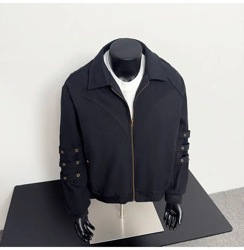 VOIDWEAR VDR_VANISH_05 ☰ black khaki jacket — ritual-inspired streetwear with signal glyph embroidery, minimalist techwear layering