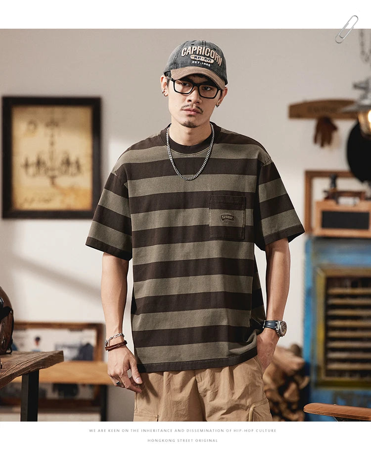 VOIDWEAR striped oversized tee with vanish-mode system, 100% cotton, summer streetwear
