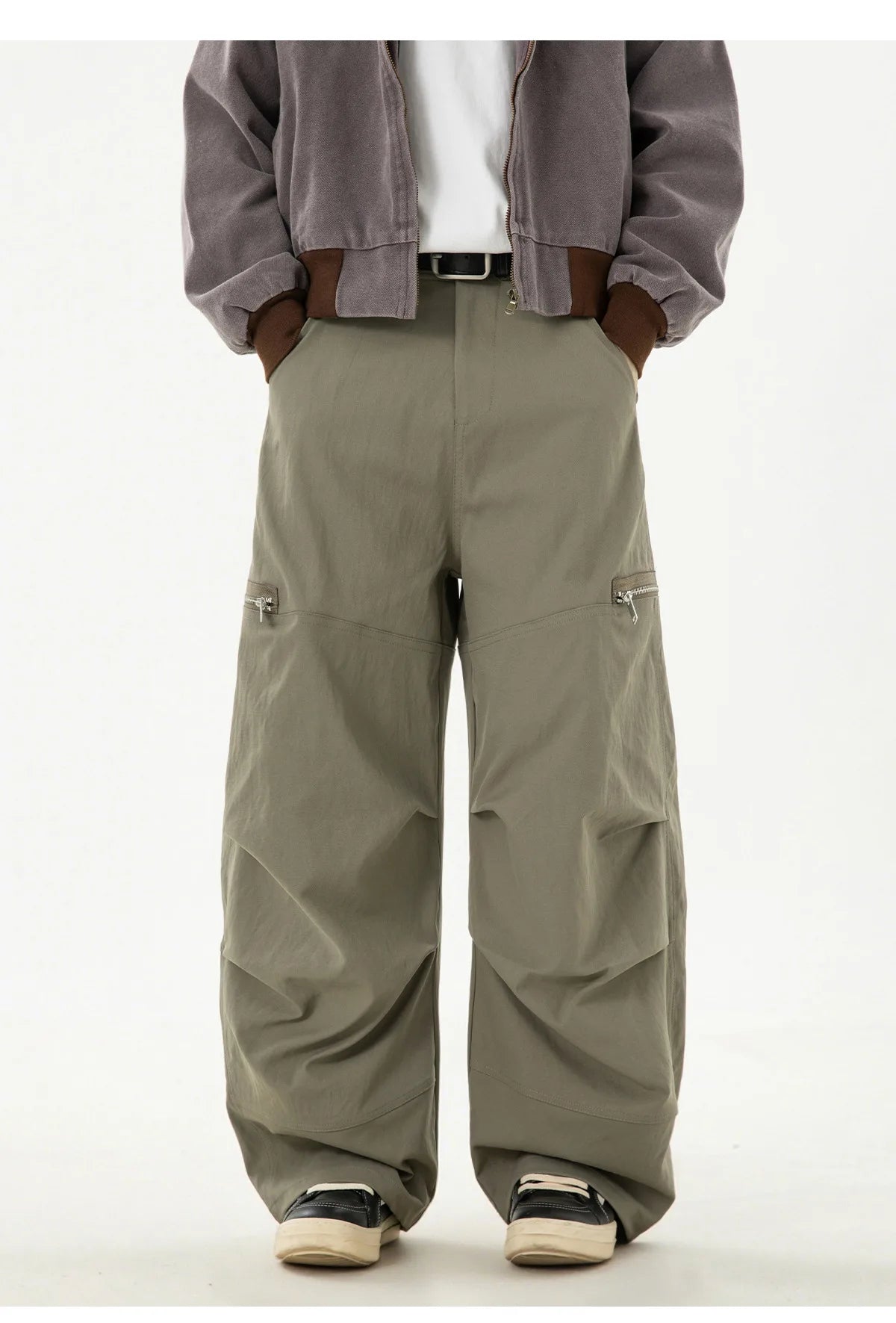 VOIDWEAR VDR_SIGNAL_MCHT ☰ pleated machete pants, paratrooper style, tactical zipper, loose fit, symbolic glyph tab