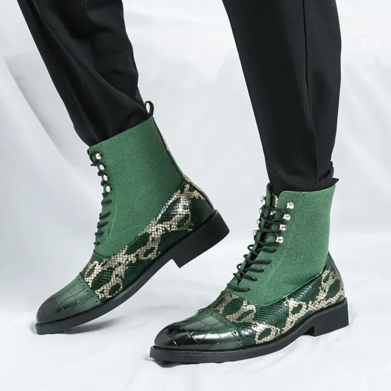 VOIDWEAR SIGNAL_VANISH_09 ☰ Shadow Rider Boots, patent PU leather, EVA insoles, above-ankle winter streetwear motorcycle boots for men