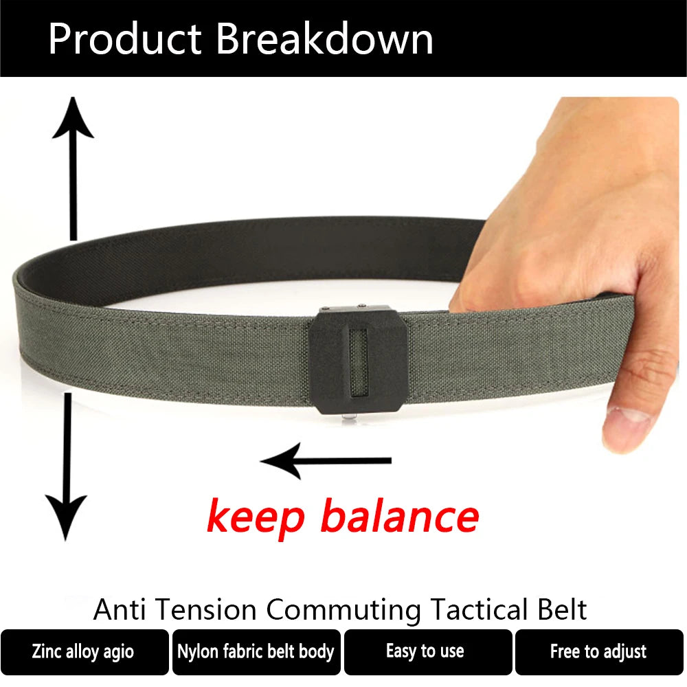 Sleek tactical nylon belt with signal glyph buckle and vanish-mode gradient for minimalist utility