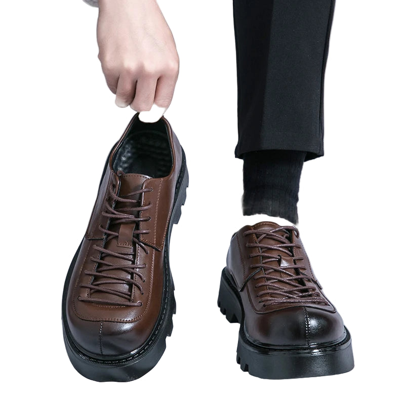 VOIDWEAR SIGNAL_VANISH_11 ☰ split leather platform streetwear shoes with lace-up closure and shadow-coded design, optimized for spring and autumn