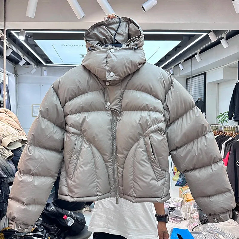 VOIDWEAR VDR_VANISH_05 ritual streetwear winter hooded jacket, oversized black coat with vanish-mode hood and signal glyph sleeve