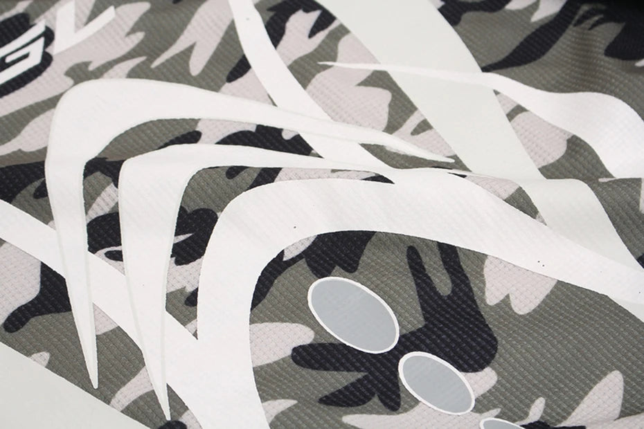 VOIDWEAR oversized camo tee with glyph and vanish-mode hood, 100% cotton, streetwear long sleeve