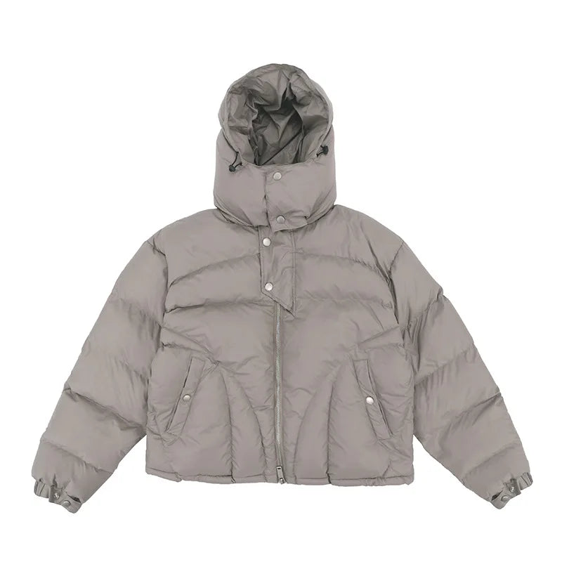 VOIDWEAR VDR_VANISH_05 ritual streetwear winter hooded jacket, oversized black coat with vanish-mode hood and signal glyph sleeve
