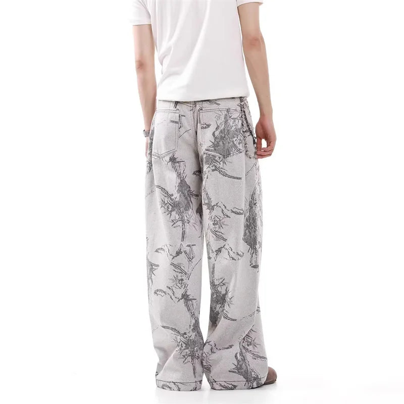VOIDWEAR VDR_VANISH_07 Eclipse goth graphic baggy jeans washed gray patchwork Y2K streetwear