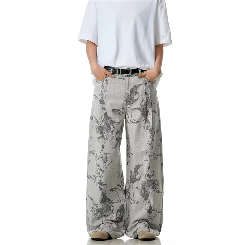 VOIDWEAR VDR_VANISH_07 Eclipse goth graphic baggy jeans washed gray patchwork Y2K streetwear