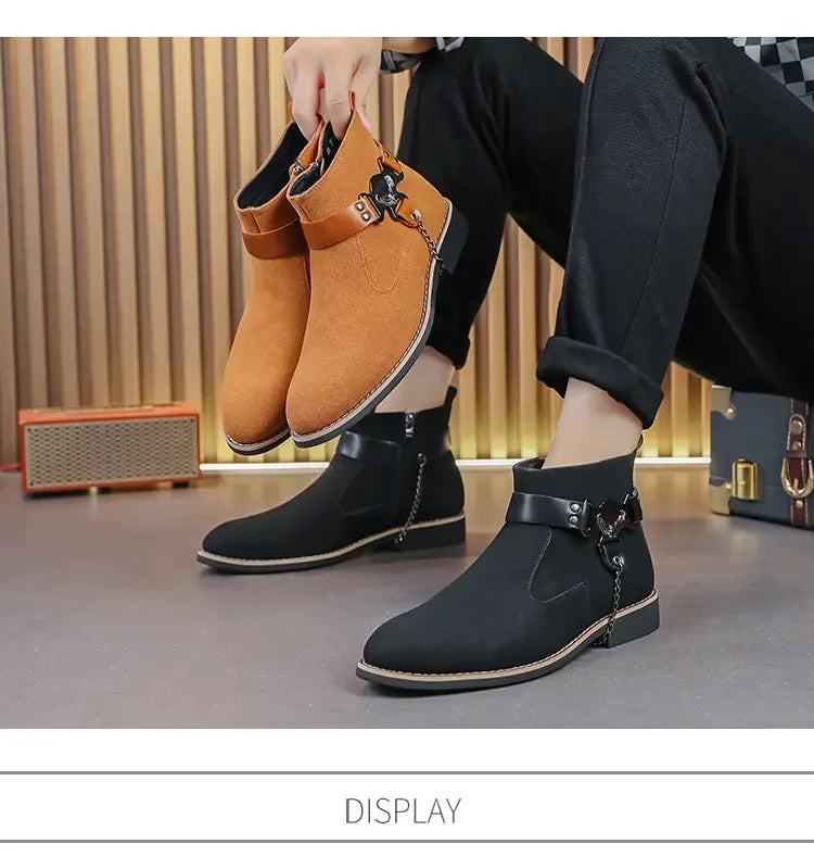 VOIDWEAR SIGNAL_VANISH_09 ☰ waterproof PU suede Chelsea-inspired streetwear boots with lace-up closure and ritual shadow-tech aesthetic