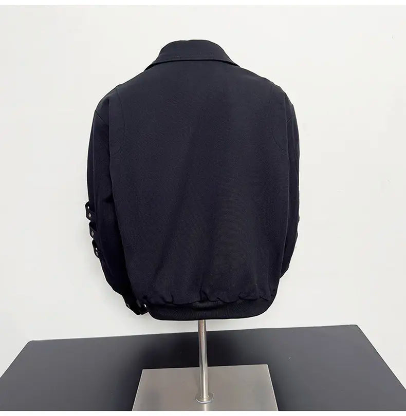 VOIDWEAR VDR_VANISH_05 ☰ black khaki jacket — ritual-inspired streetwear with signal glyph embroidery, minimalist techwear layering