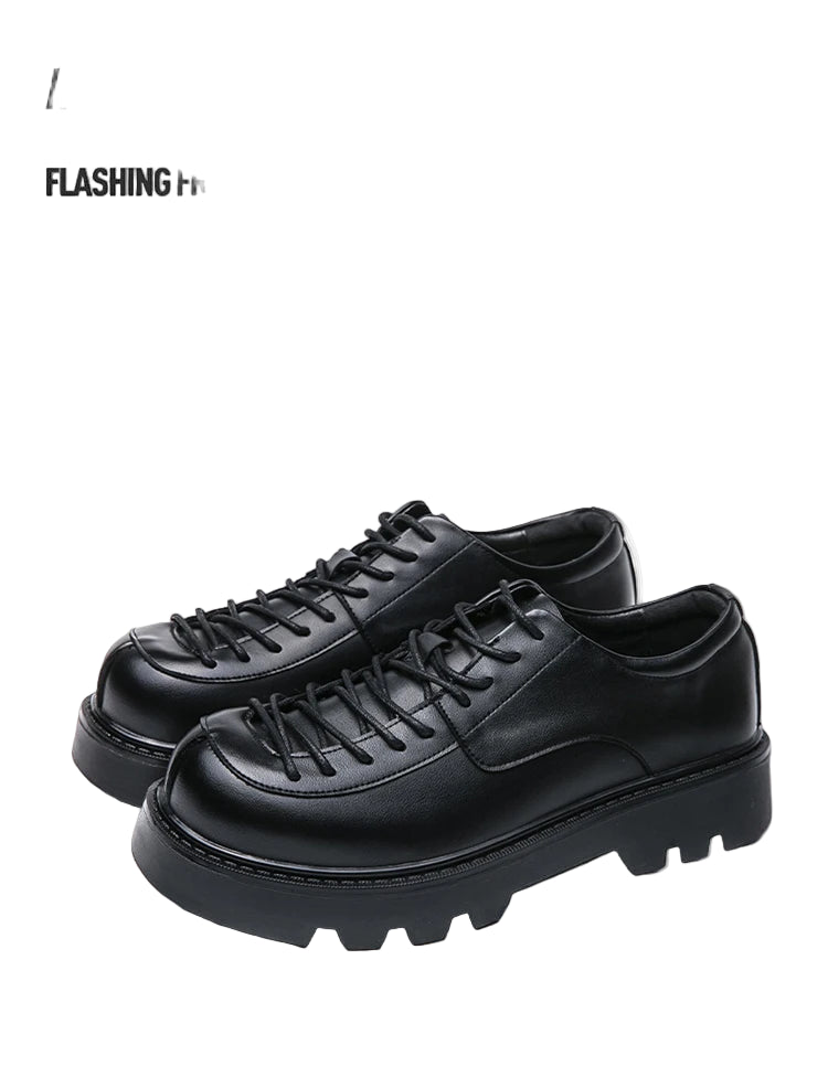 VOIDWEAR SIGNAL_VANISH_11 ☰ split leather platform streetwear shoes with lace-up closure and shadow-coded design, optimized for spring and autumn