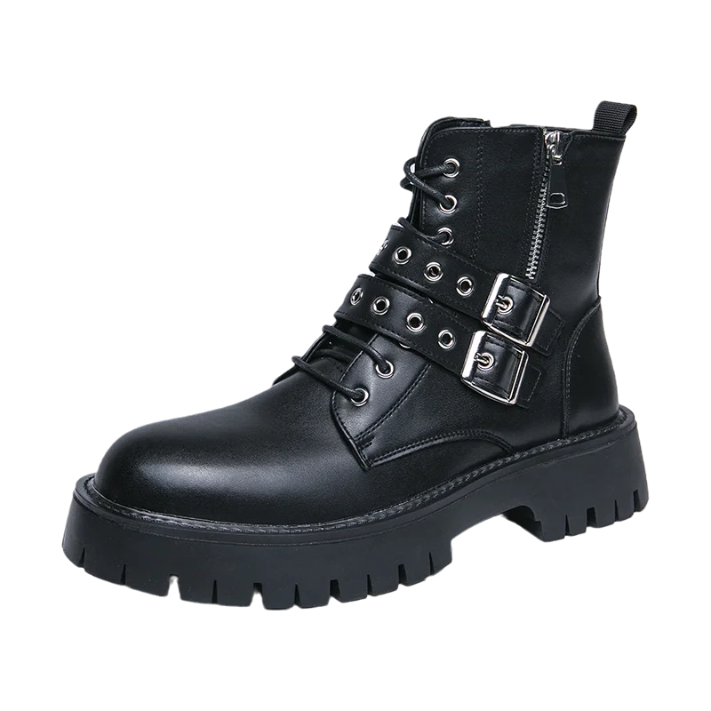 VOIDWEAR SIGNAL_VANISH_07 ☰ Shadow Strider Boots, split leather with EVA sole, winter streetwear for men
