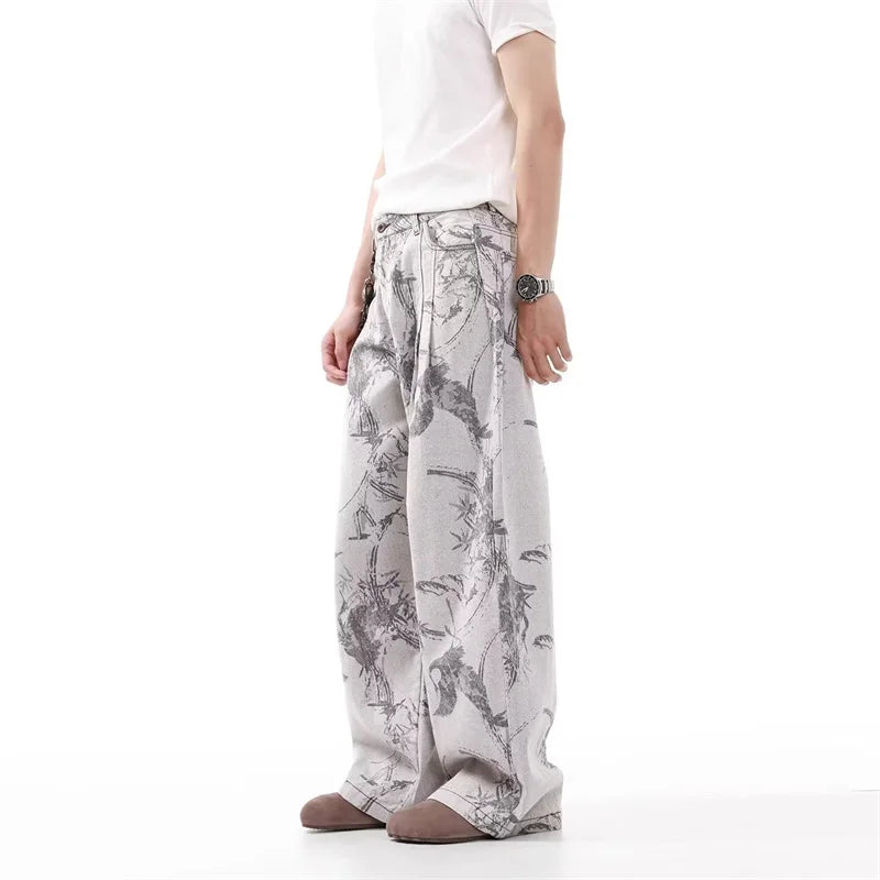 VOIDWEAR VDR_VANISH_07 Eclipse goth graphic baggy jeans washed gray patchwork Y2K streetwear