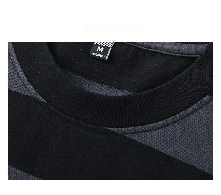 VOIDWEAR striped oversized tee with vanish-mode system, 100% cotton, summer streetwear